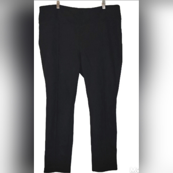 Andrew Marc Black Suede Feel Pull On Stretch Dress Slacks Size XXL Tapered Pants - Picture 2 of 10